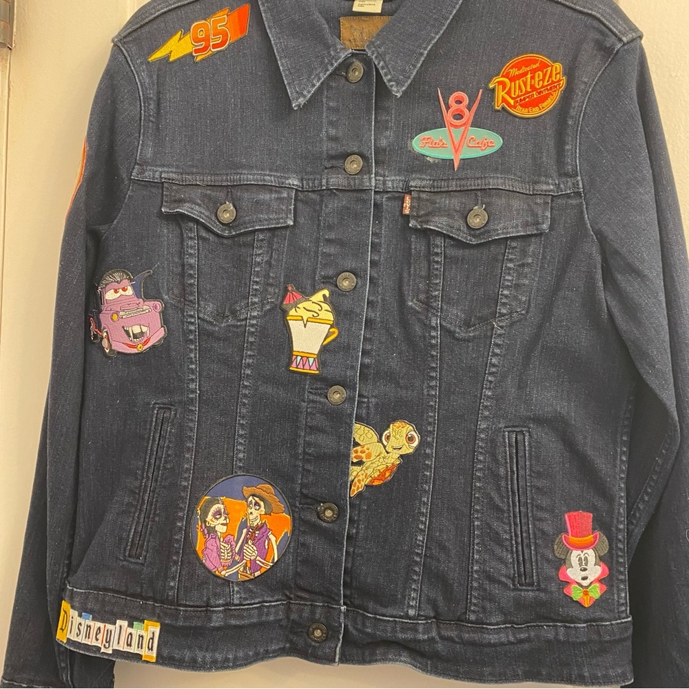 Disney Pixar Custom Levi’s Denim Patch Jacket Xl Jean Disneyland Patches Iron On View 4